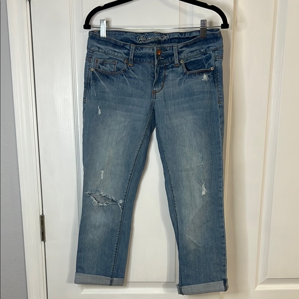 American Eagle Outfitters Blue Ankle Cropped Jeans